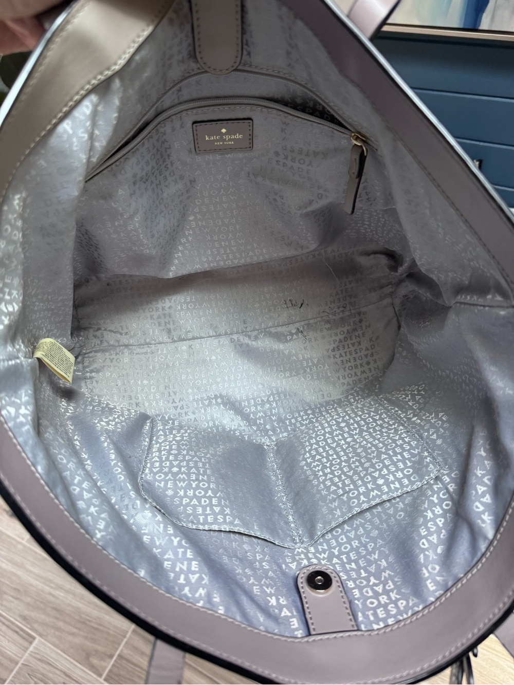 kate spade Gray Lavender Tote with Owl Pendant - Picture 8 of 10